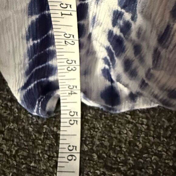 Nina Leonard Maxi Dress 3X Plus Size Blue White Tie Dye Sleeveless Lined EUC - Picture 5 of 5